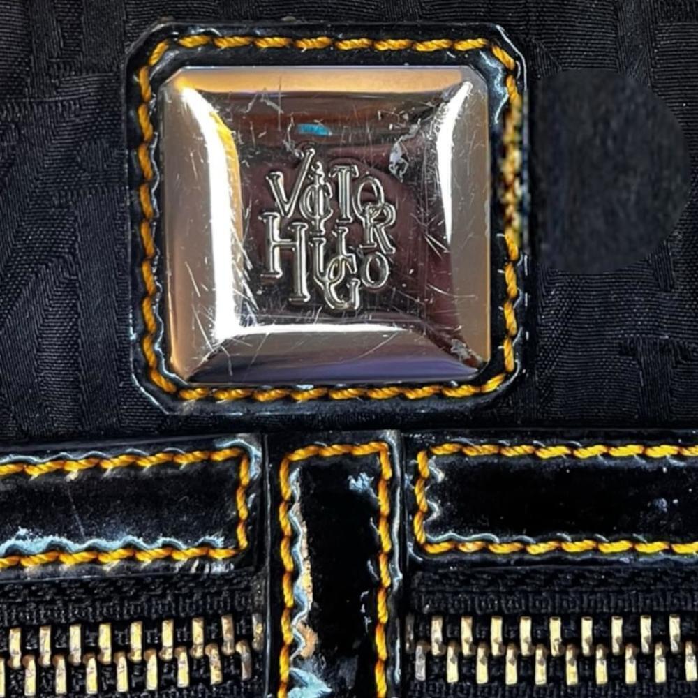 Victor Hugo Monogram Material & Leather Designer Crossbody Bag - Picture 13 of 13